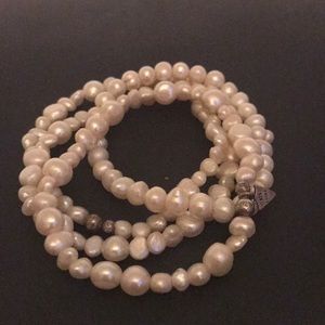 Set of 4 Silpada pear bracelets with silver beads